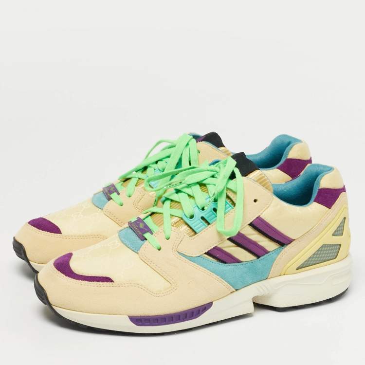 Pre Owned Gucci X Adidas Multicolor Suede and Nylon Madeira  Sneakers Size 43.5