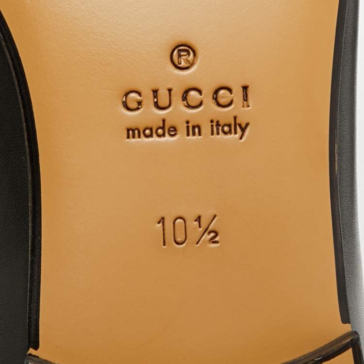 Pre Owned Gucci Jordaan Size 44.5 Black Leather Loafers