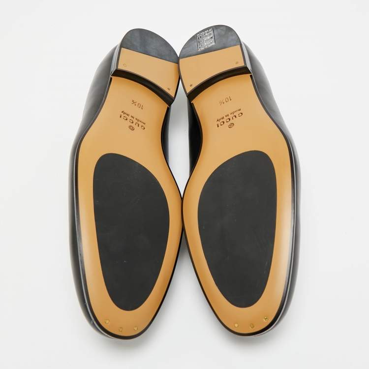 Pre Owned Gucci Jordaan Size 44.5 Black Leather Loafers