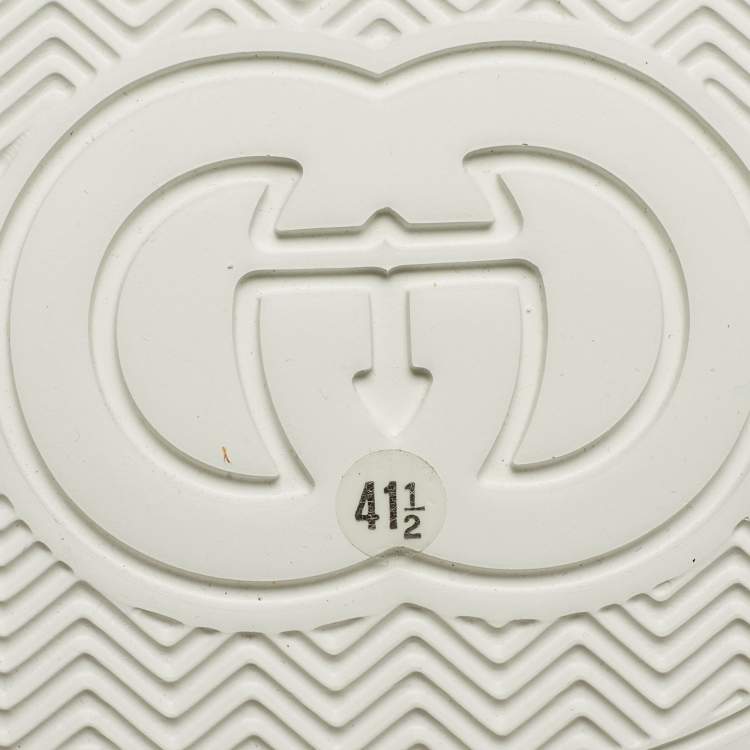 Pre Owned Gucci Chunky B Size 41.5 White GG Leather Low Top Sneakers