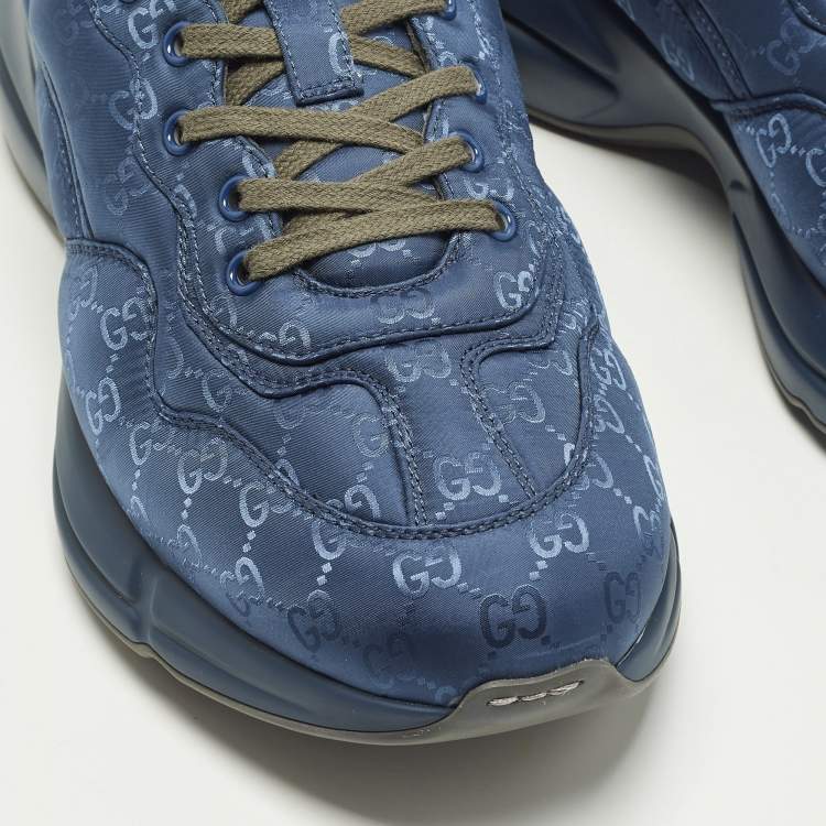 مملوكة مسبقًا حذاء رياضي غوتشي منخفض من أعلى أن واي يانكيز ريتون جلد أبيض ميستيك مقاس 41