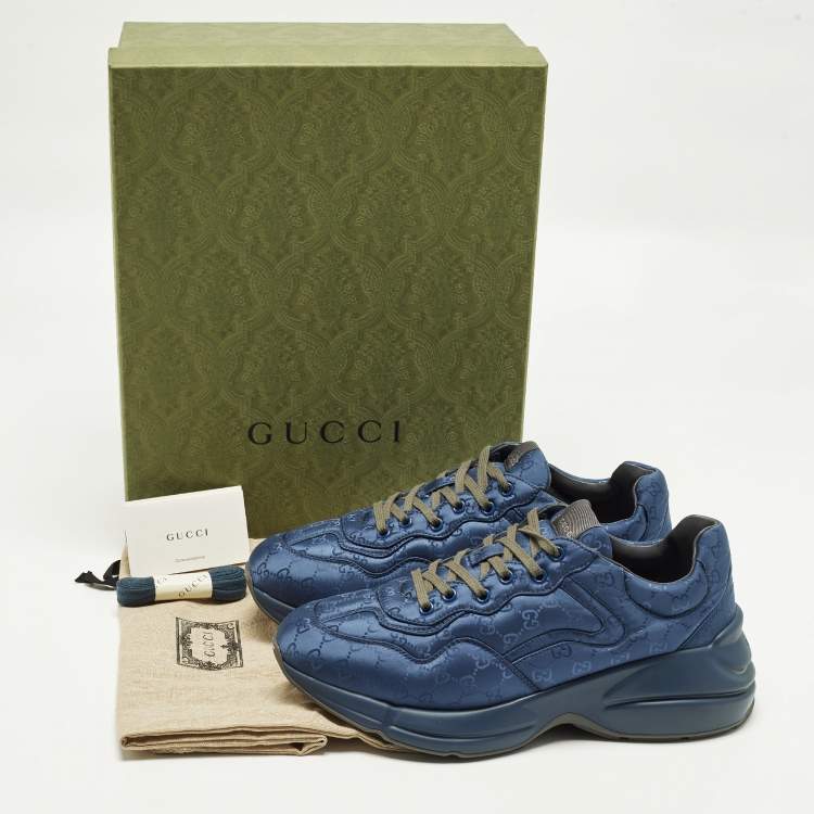 مملوكة مسبقًا حذاء رياضي غوتشي منخفض من أعلى أن واي يانكيز ريتون جلد أبيض ميستيك مقاس 41