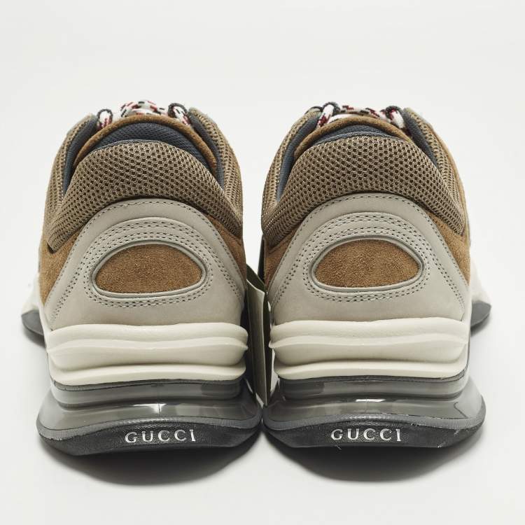 مملوكة مسبقًا حذاء رياضي غوتشي قماش محبوك أبيض للجري مقاس 43.5