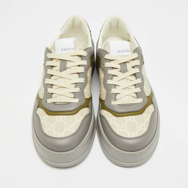 مملوكة مسبقًا Gucci Chunky B Size 41.5 Multicolor Leather and GG Supreme Canvas Low Top Sneakers