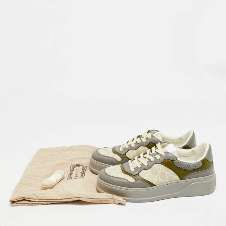 مملوكة مسبقًا Gucci Chunky B Size 41.5 Multicolor Leather and GG Supreme Canvas Low Top Sneakers