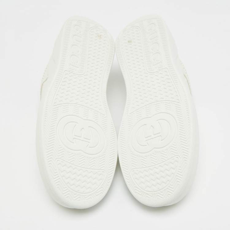 مملوكة مسبقًا Gucci Chunky B Size 41.5 Off White Jumbo GG Leather Low Top Sneakers