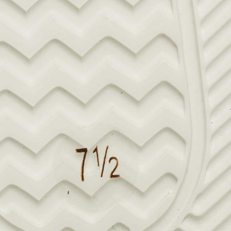 Pre Owned Gucci GG Web Size 41.5 White Leather Low Top Sneakers