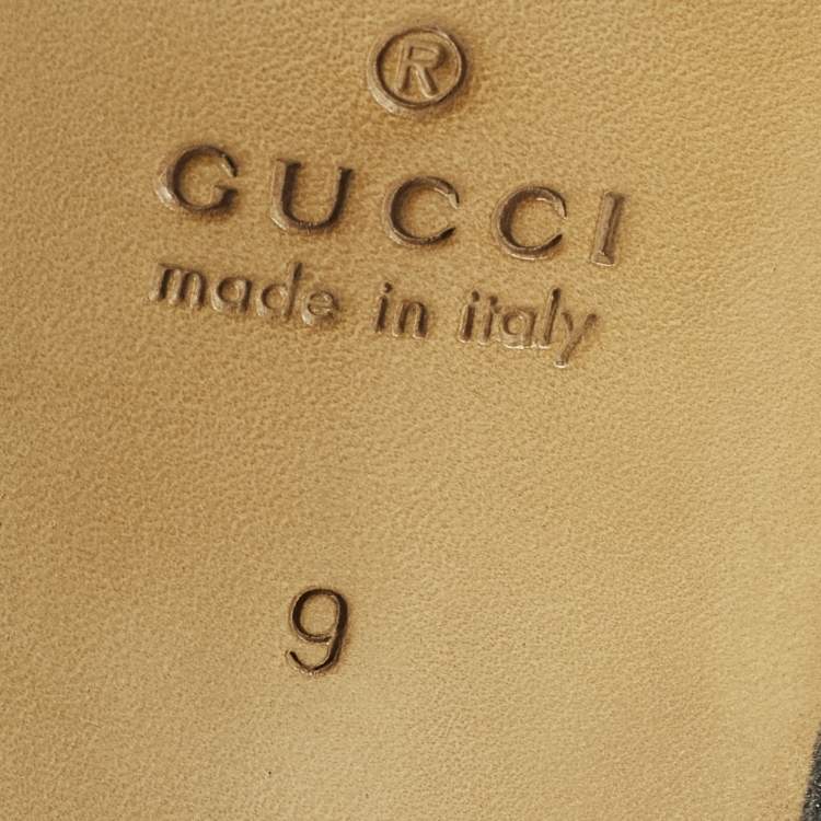 Pre Owned Gucci Millennial Ribot Size 43 Black GG Supreme Canvas and Leather Tassel Loafers