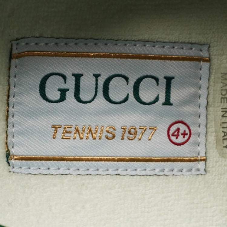 Pre Owned Gucci Tennis 1977 Size 38.5 Beige/Brown GG Canvas Low Top Sneakers