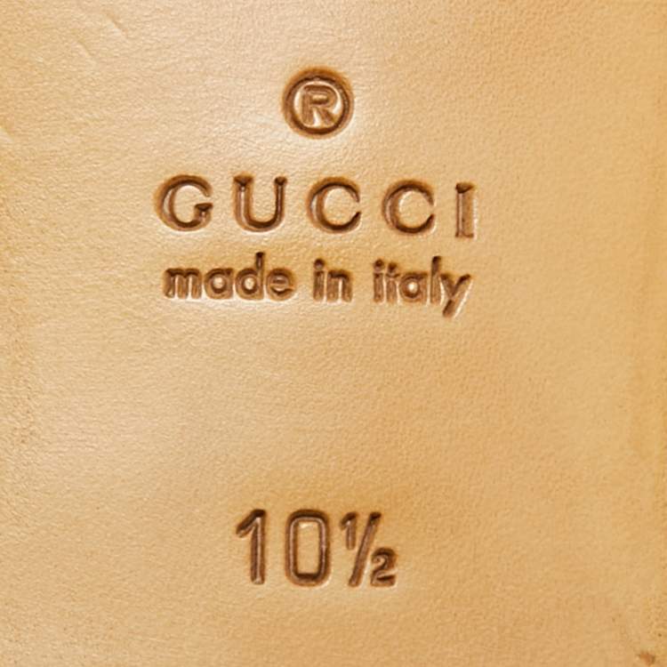 Pre Owned Gucci Jordaan Size 44 Brown Leather Horsebit  Loafers