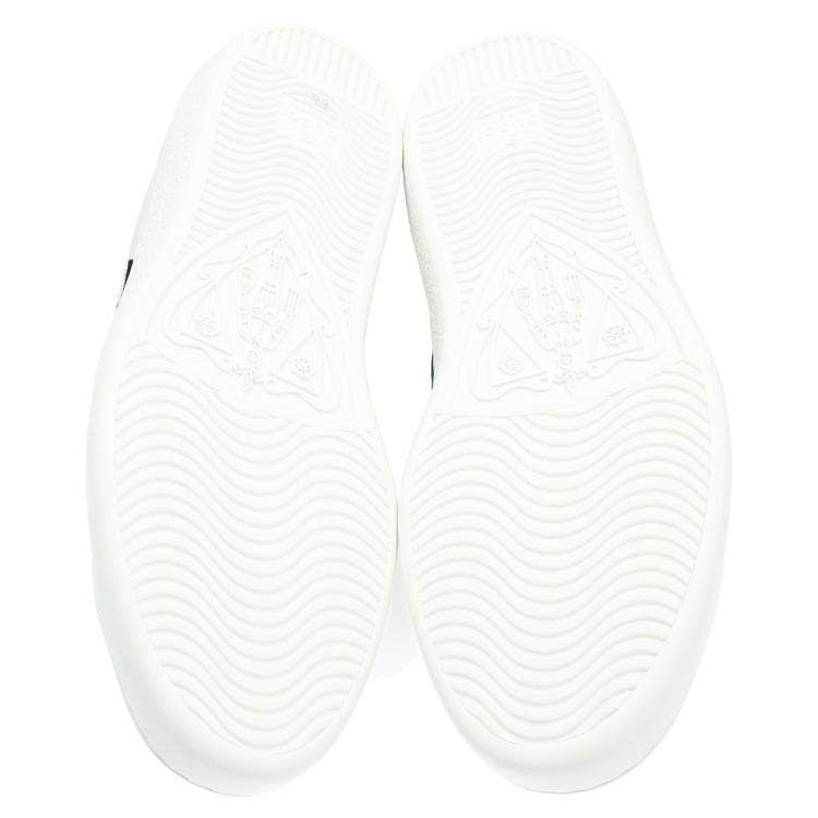 Pre Owned Gucci White Leather Ace Snake Sneakers Size 40.5