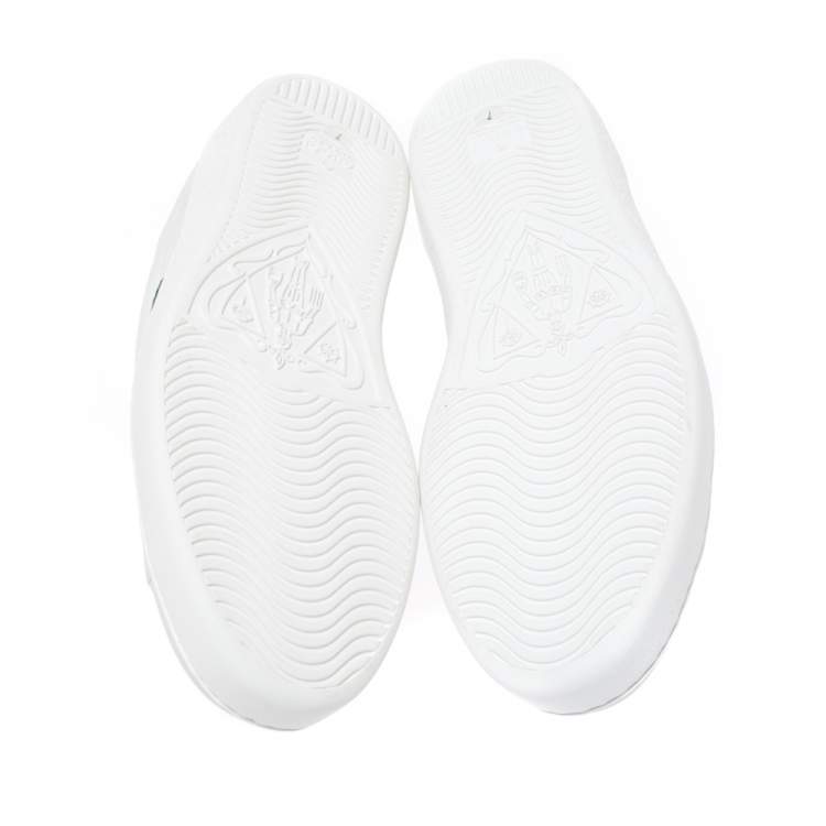 Pre Owned Gucci White Leather Embroidered Bee Ace Low-Top Sneakers Size 41