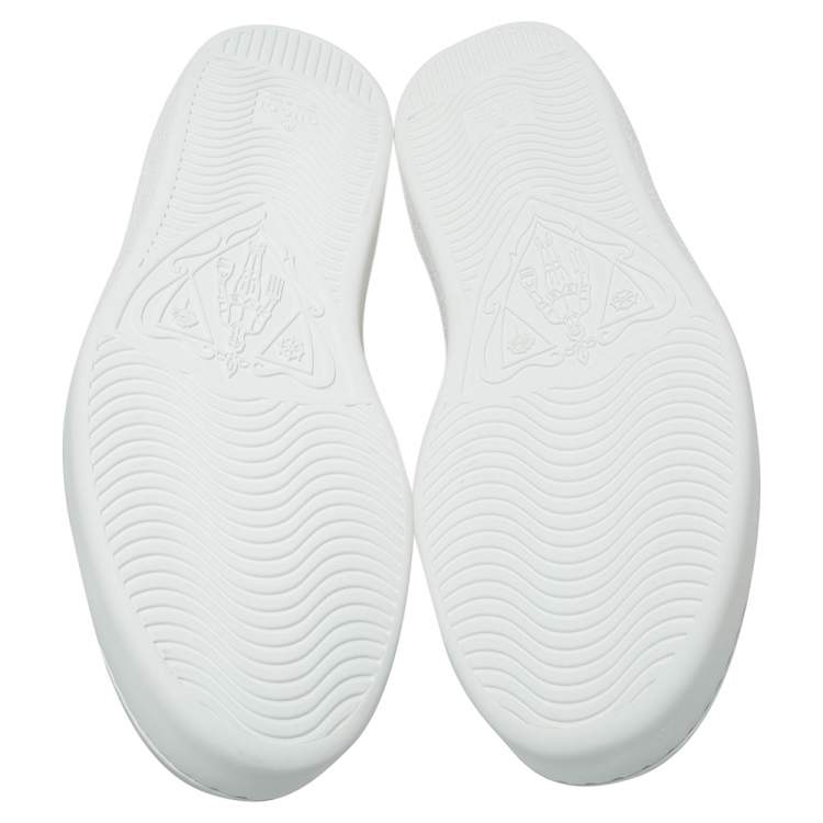 Pre Owned Gucci White Leather Ace Web Low Top Sneakers Size 43