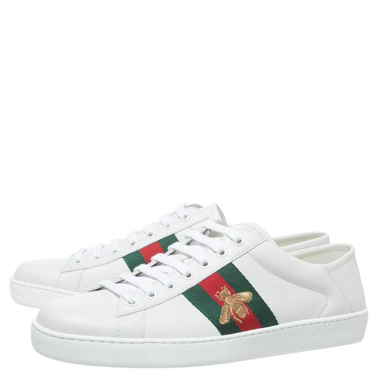 gucci white leather ace sneakers