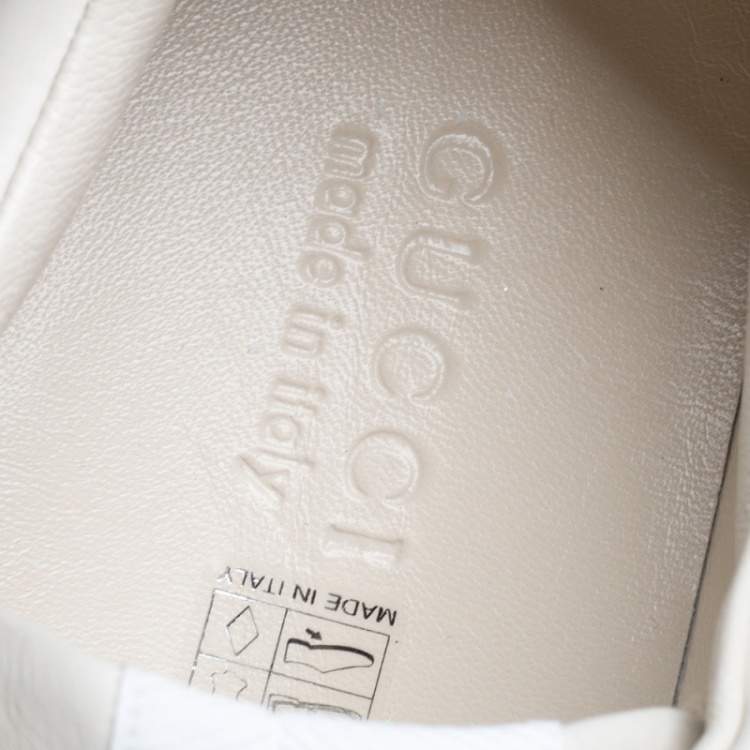 Pre Owned Gucci Cream Leather Web Rhyton Low Top Sneakers Size 40