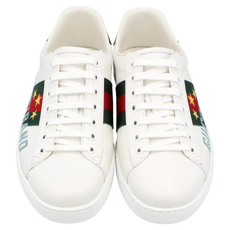 Pre Owned Gucci White Ace Gucci Band Sneakers Size UK 9 /  EU 42