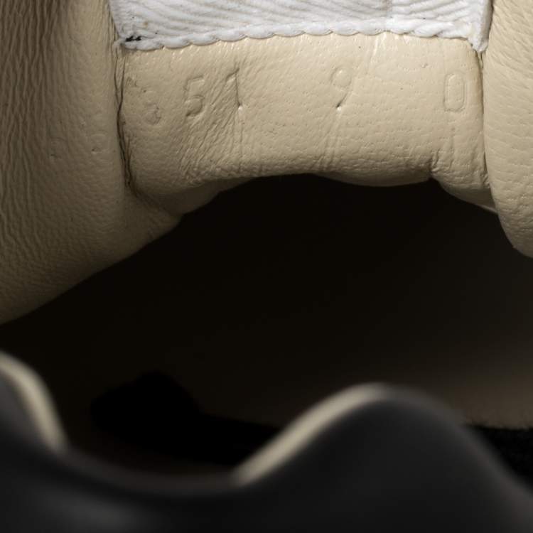 Pre Owned Gucci Black Leather Rhyton Gucci Logo Sneakers Size 43