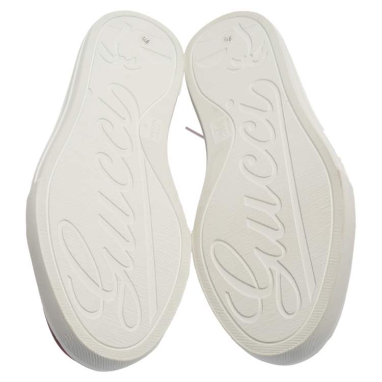 Pre Owned Gucci Red Leather Miro Soft Low Top Sneakers Size 43.5