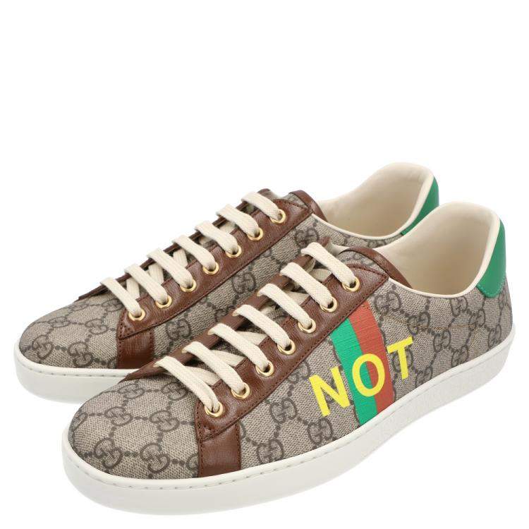 Pre Owned Gucci Beige/Brown GG Canvas Fake/Not Print Ace Sneaker Size EU 40