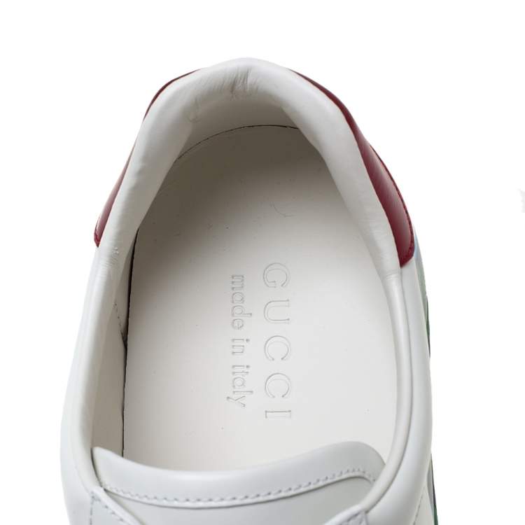 Pre Owned Gucci White Leather Ace Loved Low Top Sneakers Size 41
