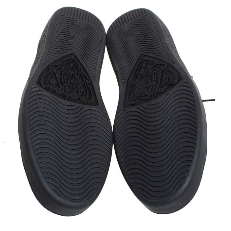 Pre Owned Gucci Black Leather Ace Sneakers Size 44.5