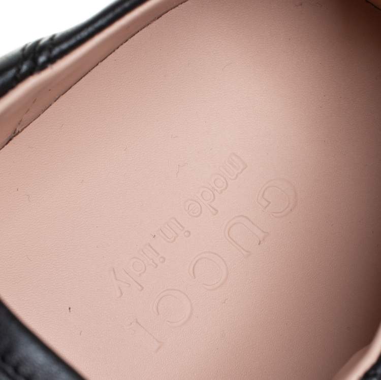 Pre Owned Gucci Black Leather Ace Sneakers Size 44.5