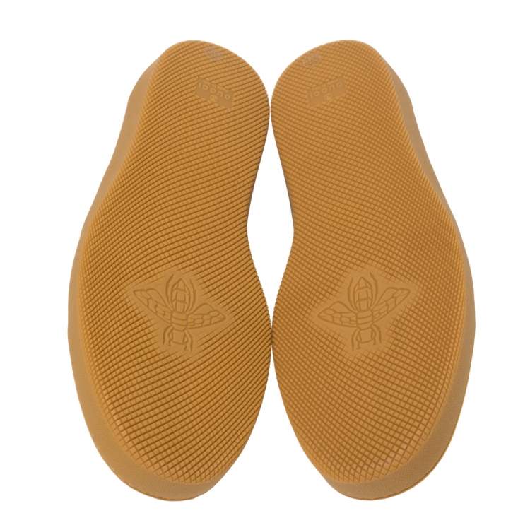 Pre Owned Gucci Beige/Brown GG Canvas And Leather JBG Web Lace Up Sneakers Size 45