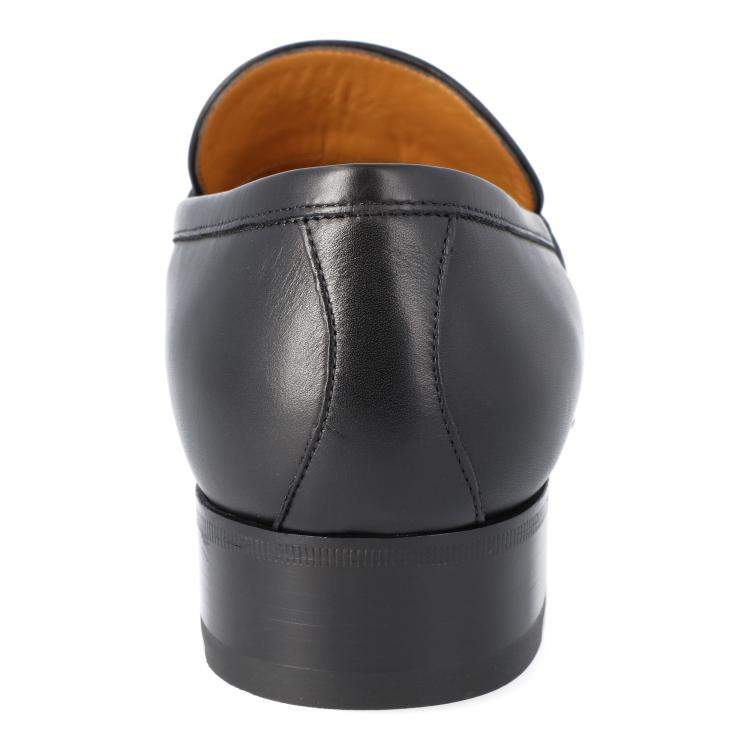 Pre Owned Gucci Black Leather Web Interlocking G Slip On Loafers Size UK 10 EU 44