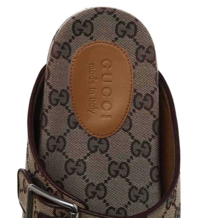 Pre Owned Gucci Beige GG Canvas And Leather Sandals Size 42