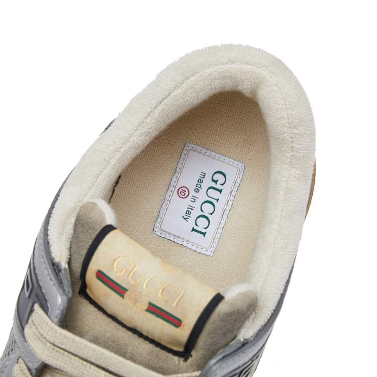 Pre Owned Gucci Multicolor Leather And Mesh Ultrapace Lace Up Sneakers Size 44