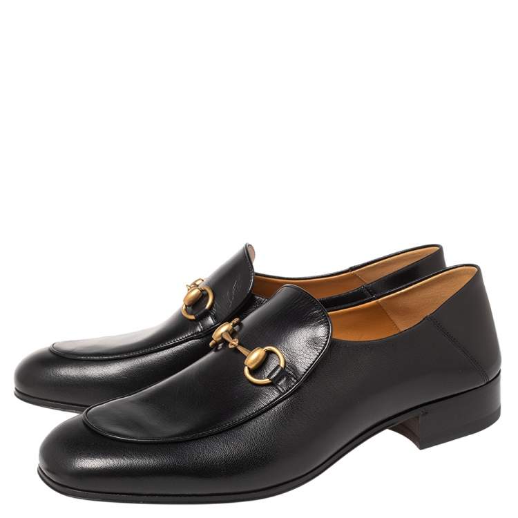 Pre Owned Gucci Black Leather Horsebit Loafer Size 43.5