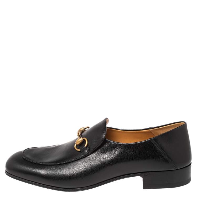 Pre Owned Gucci Black Leather Horsebit Loafer Size 43.5