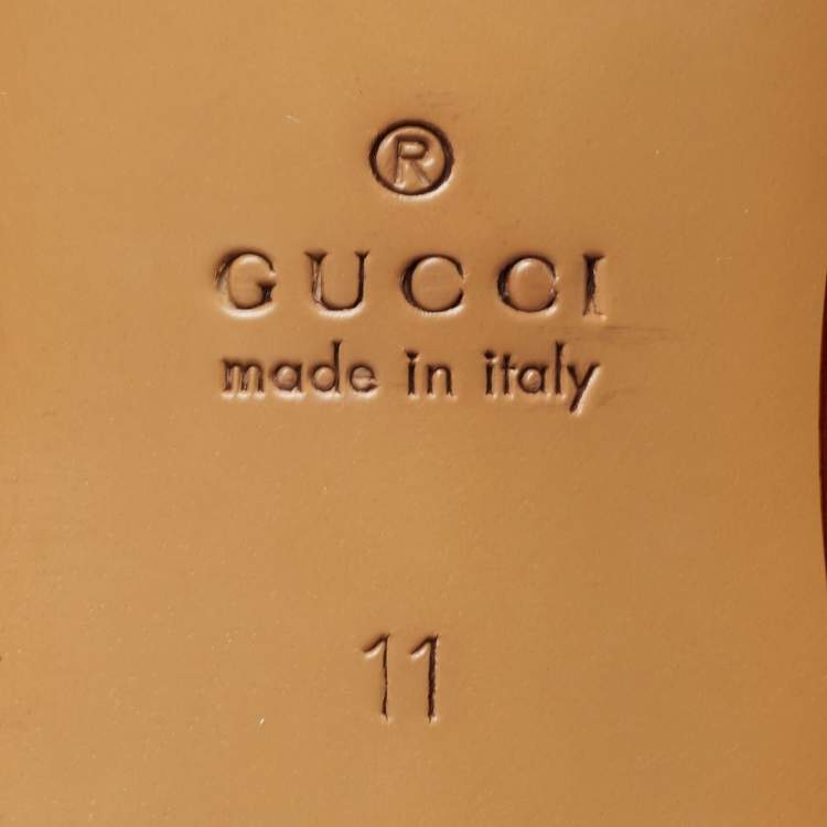 Pre Owned Gucci Brown Leather Perforated Derby Size 45