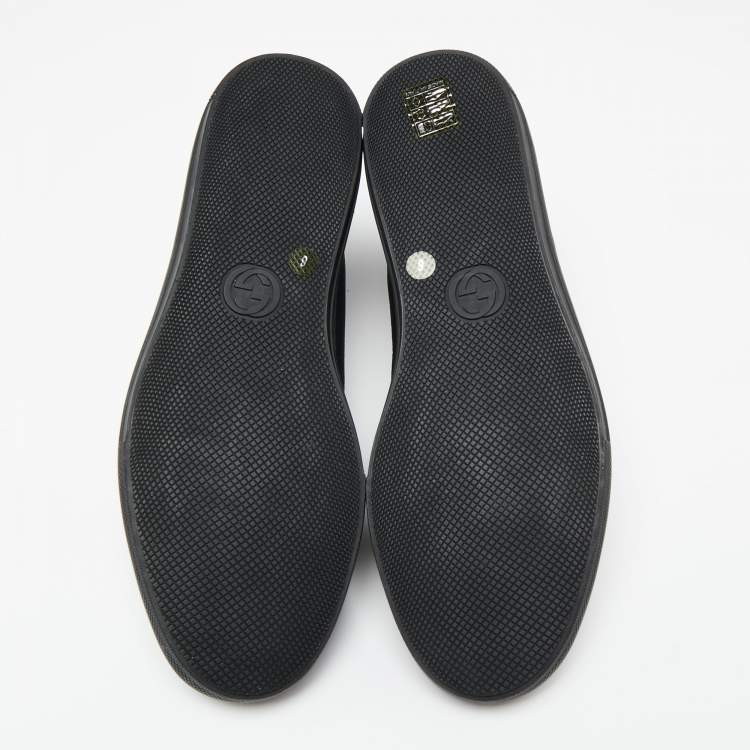 مملوكة مسبقًا Gucci Black Leather High-Top Sneakers Size 40
