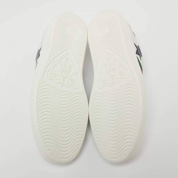 Pre Owned Gucci White Leather Metallic Stars Ace Low-Top Sneakers Size 39