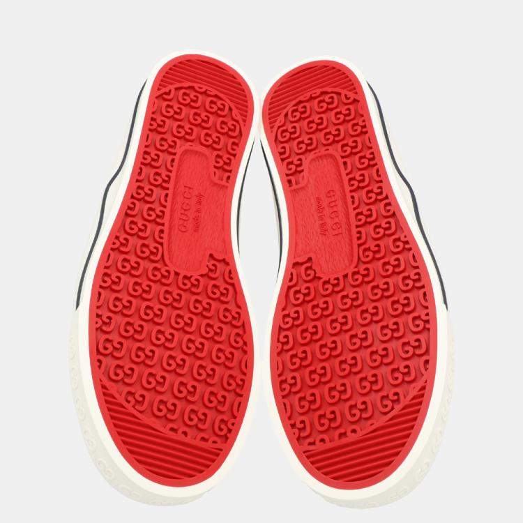 Pre Owned Gucci Beige/ Ebony Tennis 1977 Sneakers Size UK 9