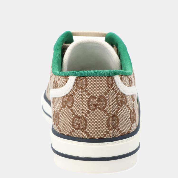 Pre Owned Gucci Beige/ Ebony Tennis 1977 Sneakers Size UK 9