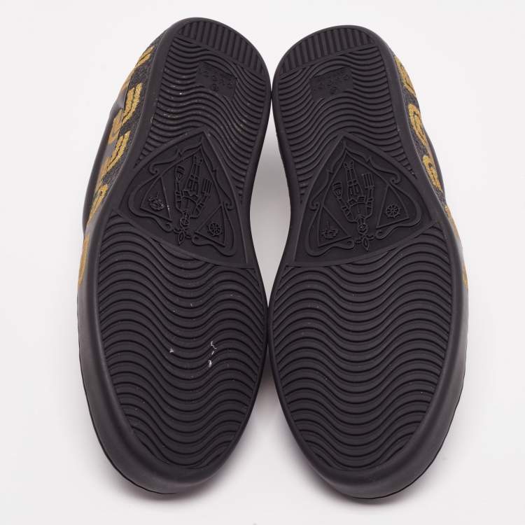 Pre Owned Gucci Black Leather New Ace Sneakers Size 40.5