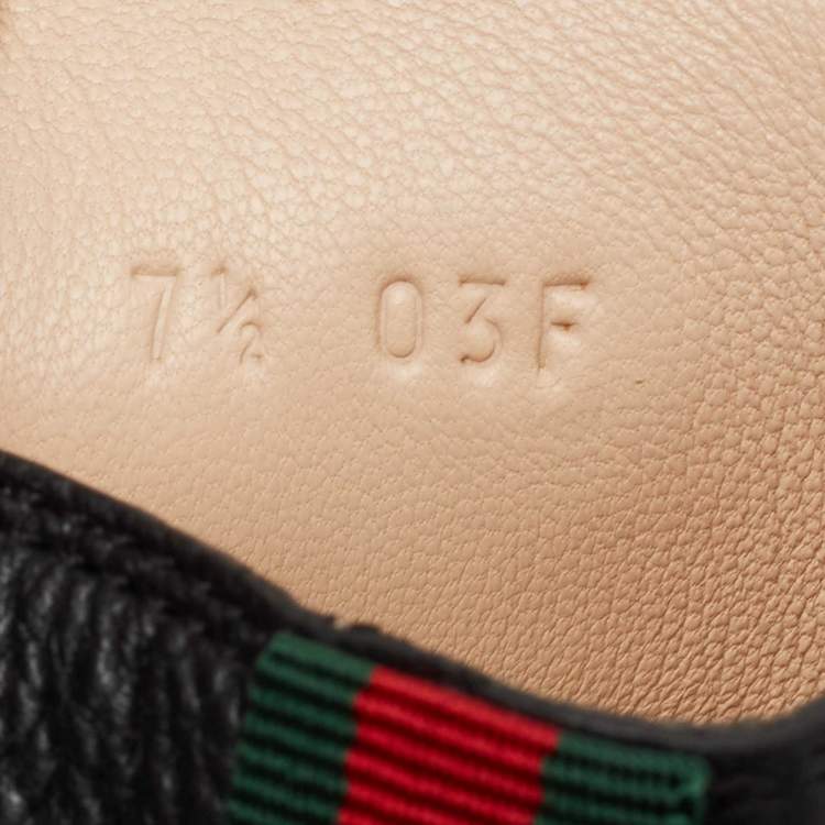 Pre Owned Gucci Black Leather Tiger Patch High Top Sneakers Size 41