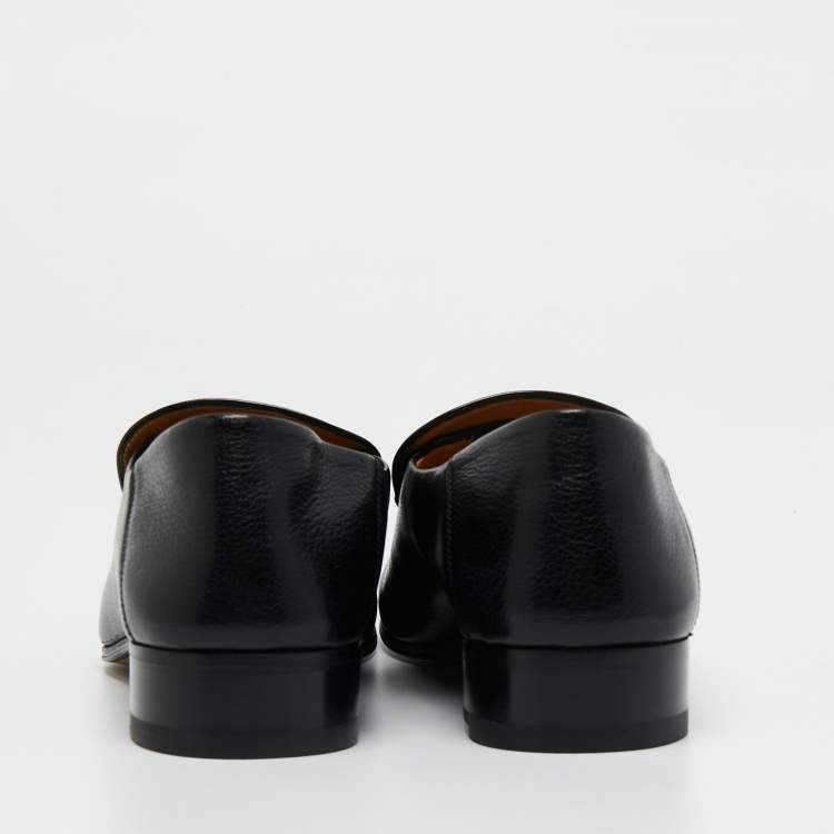 Pre Owned Gucci Black Leather Jordaan Horsebit Loafers Size 43