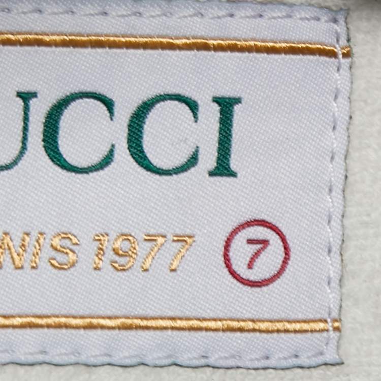 Pre Owned Gucci Navy Blue Demin Tennis 1977 Sneakers Size 41