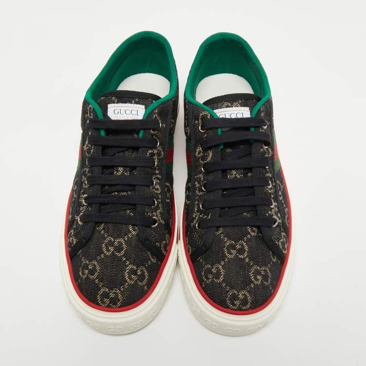 Pre Owned Gucci Navy Blue Demin Tennis 1977 Sneakers Size 41