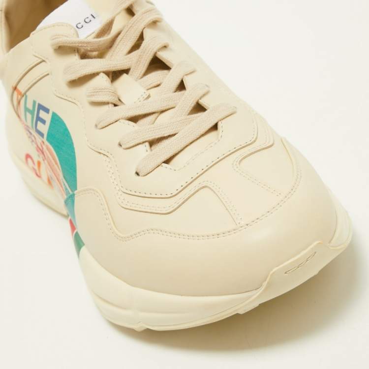Pre Owned Gucci x The North Face Cream Leather Rhyton Sneakers Size 43