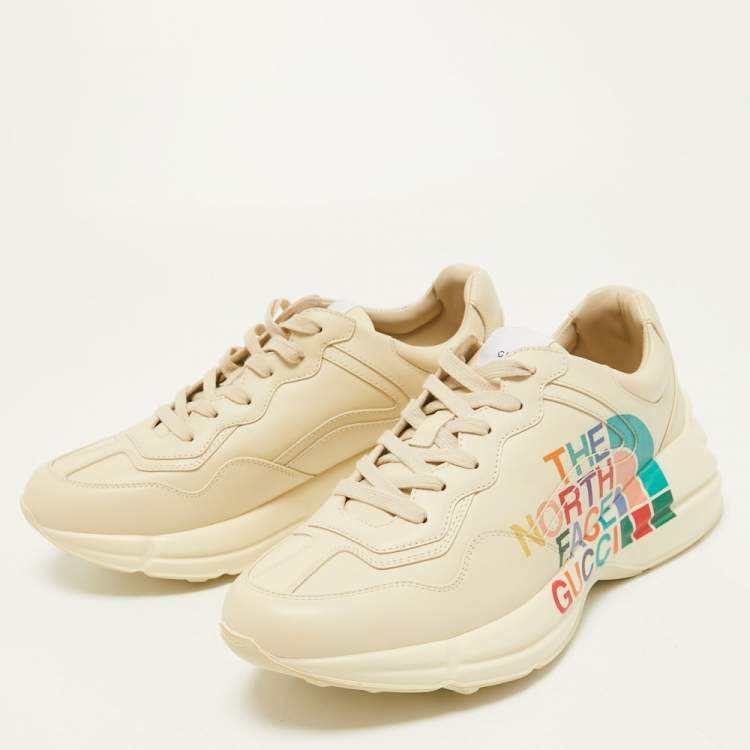 Denken constant Geit Gucci x The North Face Cream Leather Rhyton Sneakers Size 43 Gucci | TLC