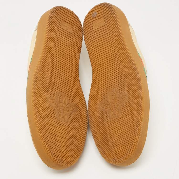 Pre Owned Gucci Tricolor Leather and Suede G74 Sneakers Size 46