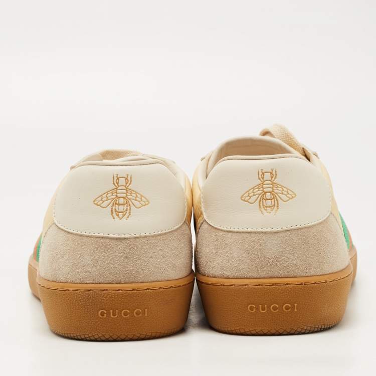 Pre Owned Gucci Tricolor Leather and Suede G74 Sneakers Size 46