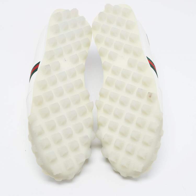 Pre Owned Gucci Tricolor Leather ACE Web Low Top Sneakers Size 46