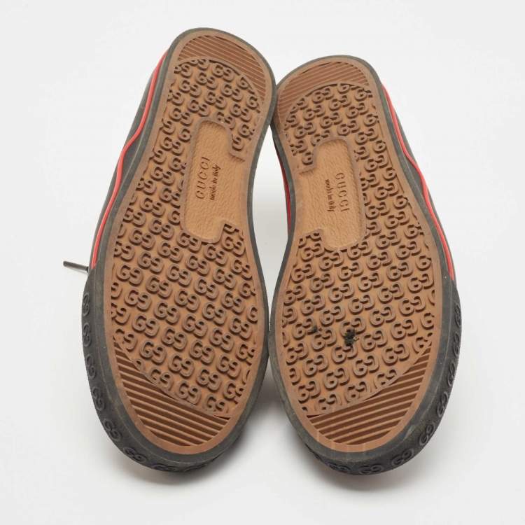 Pre Owned Gucci Black Canvas Tennis 1977 Low Top Sneakers Size 43
