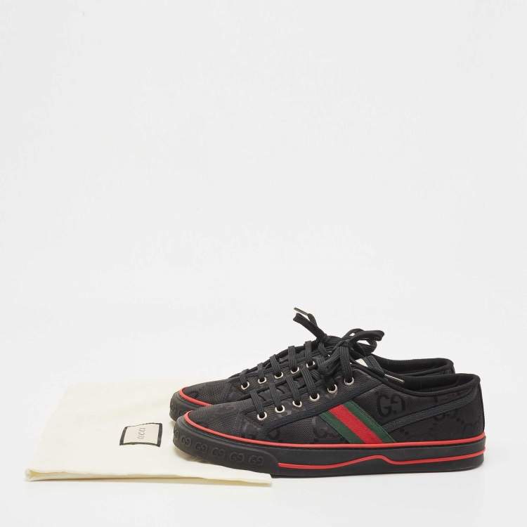 Pre Owned Gucci Black Canvas Tennis 1977 Low Top Sneakers Size 43