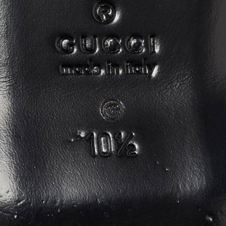 مملوكة مسبقًا Gucci Black Leather NY Yankees Flat Mules Size 44.5